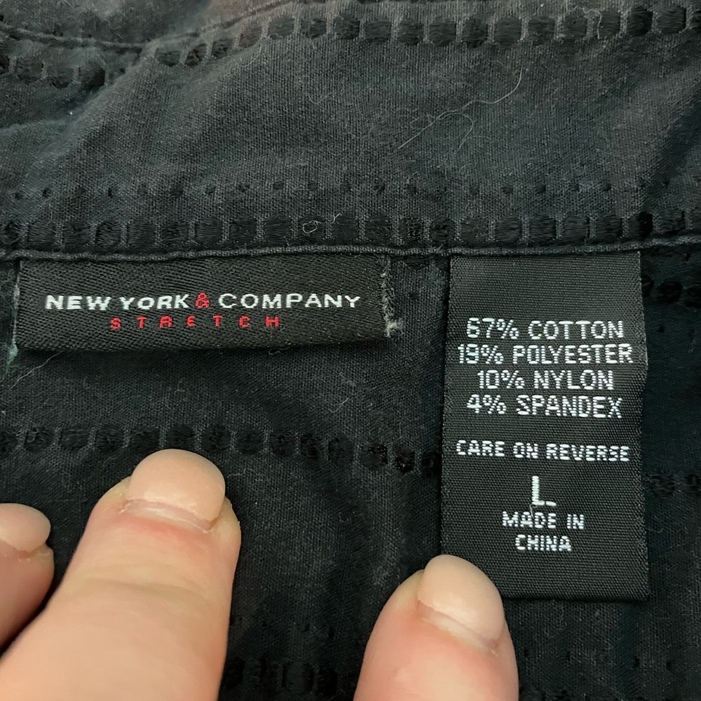 Black, short sleeved button down - Picture 5 of 5